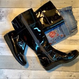 Cole Haan Nike Air black patent boots size 8.5